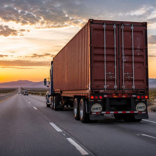 DST-semi-trailer-container-on-road